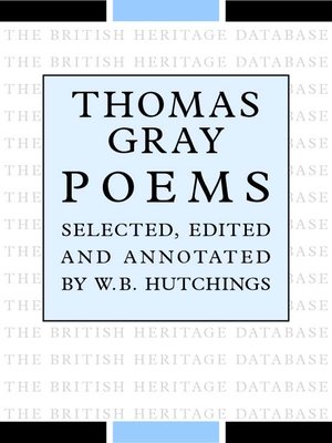 cover image of Thomas Gray : Poems - British Heritage Database Reader-Printable Edition